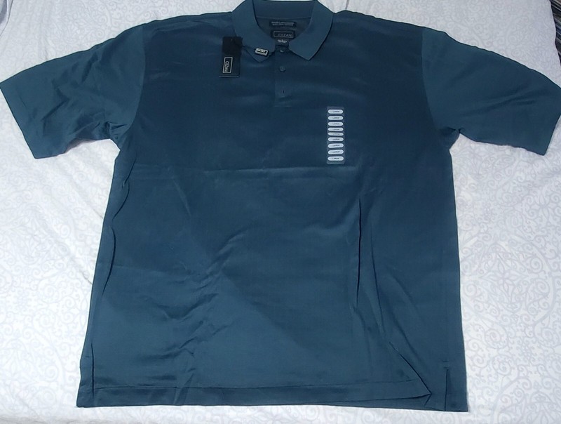 Cezani Men Golf Polo Shirt L Aquamarine Short Sleeve New Unused