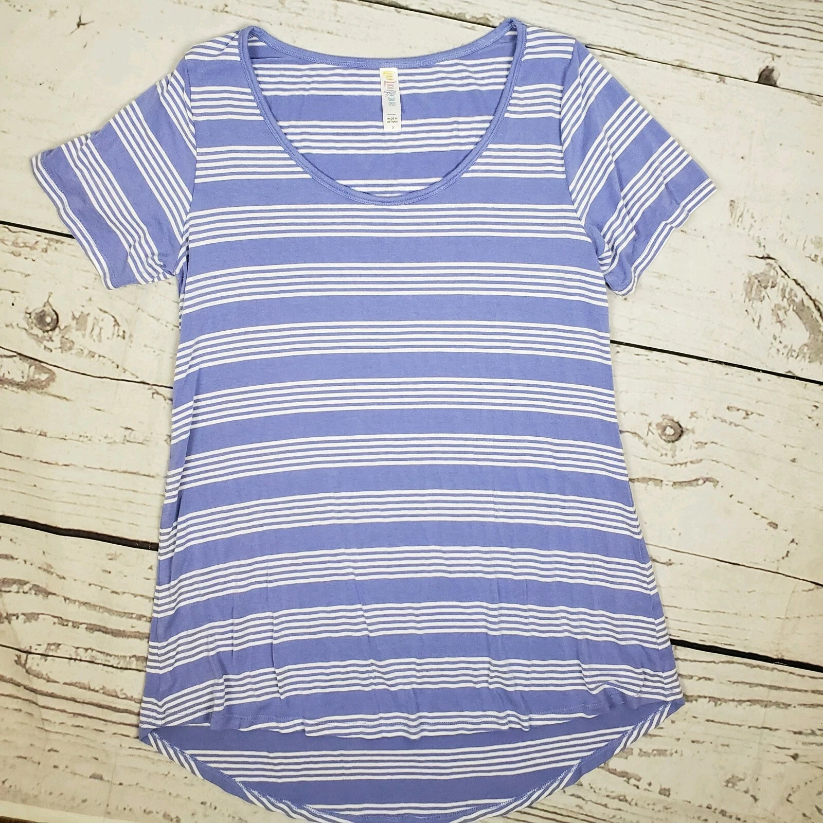 lularoe tunic short sleeve striped tee shirt
