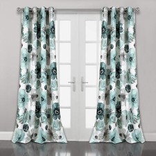 Lush Decor Leah Room Darkening Window Curtain Panel Pair Floral Insulated Gro...