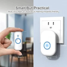 Wireless Doorbells - Adjustable Volume with Led Indicator 32 Chimes 4 Volume USA