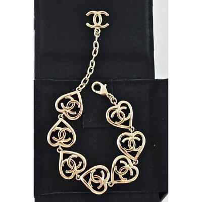 CHANEL ロゴチャーム 2点 Chanel 22P Coco In Love Gold 7 Heart Shape CC Logo Charm Statement