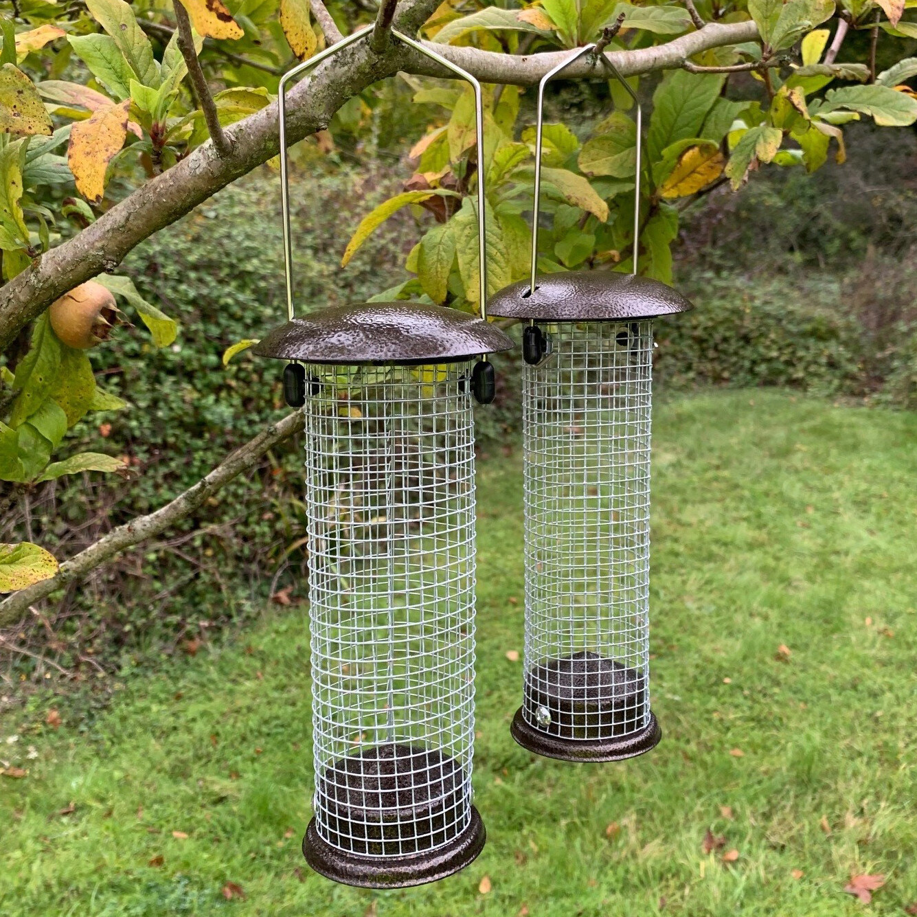 Hanging Nut Peanut Bird Feeders for Garden Wild Song Birds - Pack of 2