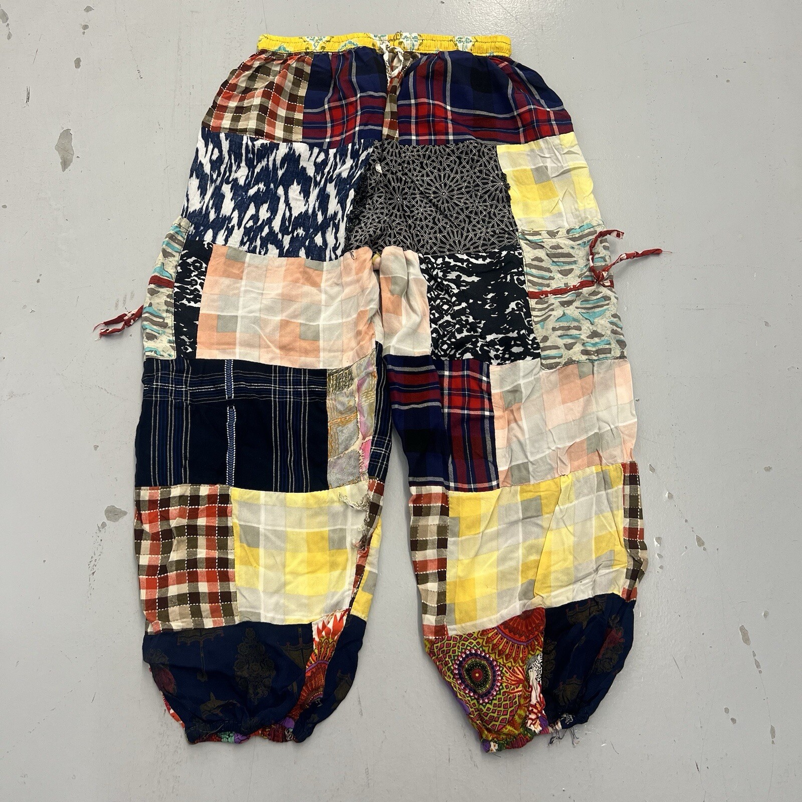 Vintage 90s Patchwork Custom Made Sweatpants Paja… - image 1