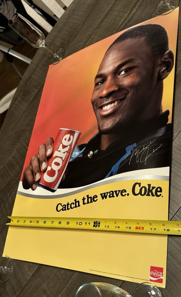 New 1986 Air Jordan 1 Promo Coca-Cola Advertisement Store Coke Poster ~OBO $1400 - Image 2 of 4