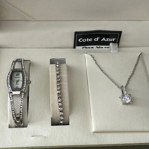 Vintage Coted Azur Black and Silver Watch and Bracelet Set Cote D Azur Watch Set | eBay main image 4