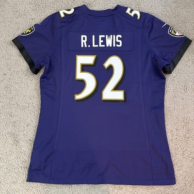 Nike NFL Ravens 52 LEWIS アメリカンフットボール Nike NFL Women Baltimore Ravens R Lewis Football Jersey, Brand New