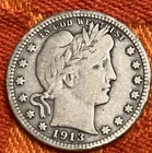 1913 Barber Quarter Fine+