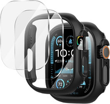 2 2-Pack for Apple Watch Ultra 3/2/1 49Mm Case Tempered Glass Screen Protector