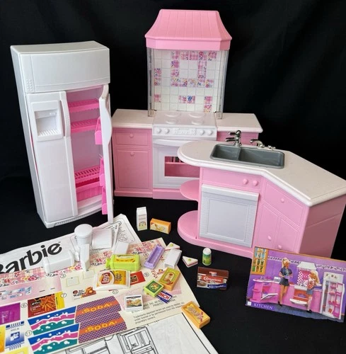 Vintage 1994 Mattel Barbie So Much To Do Kitchen 3 Piece Play Set