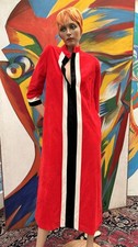 VTG Vanity Fair red robe 1970 Housecoat Velour Lounge Hostess Gown size 10