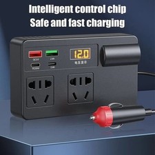 Car Power Inverter 200W 12V 24V to 220V USB Type C Charger