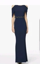 Daymor Couture Navy Special Occasion Dress Evening Gown 6 Bridal Prom Formal