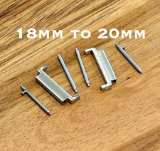 18mm to 20mm Watch Strap Connector Adapter – Stainless Steel, Brushed Silver