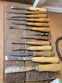 Carving Chisels/ Gouges Group Of 13 Hirsch Barton Others