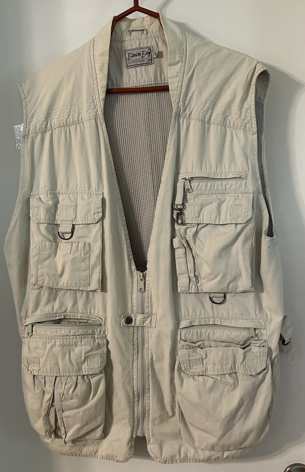 Bimini Bay Outfitters Vest Mens XL Beige Fishing Hunting Photography Outdoors