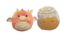 Squishmallow Bundle 16  Cinnamon Roll  Tie-Dye Dragon Plush Lot Kellytoy