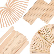4 Style 200 Pcs Assorted Wooden Wax Sticks for Body Legs Face Small Medium Large