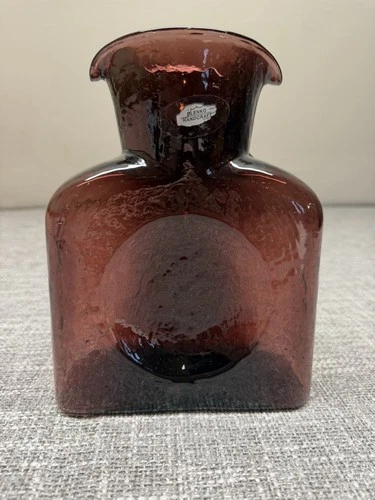 Blenko Glass Amethyst Purple Double Spout Water Bottle Pitcher Carafe #384 2005