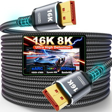 16K Displayport Cable 2.1, DP to DP Cable Available 1.5FT, 3.3FT, 5FT, 6.6FT, 10