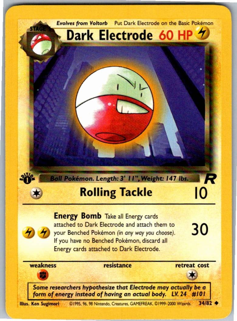 Dark Electrode Uncommon Team Rocket 34/82 NM 1st Edition