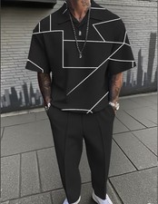 Men's Outfit 2 Piece Set Shirt Pants Suit PLUS SIZE BIG 6XL