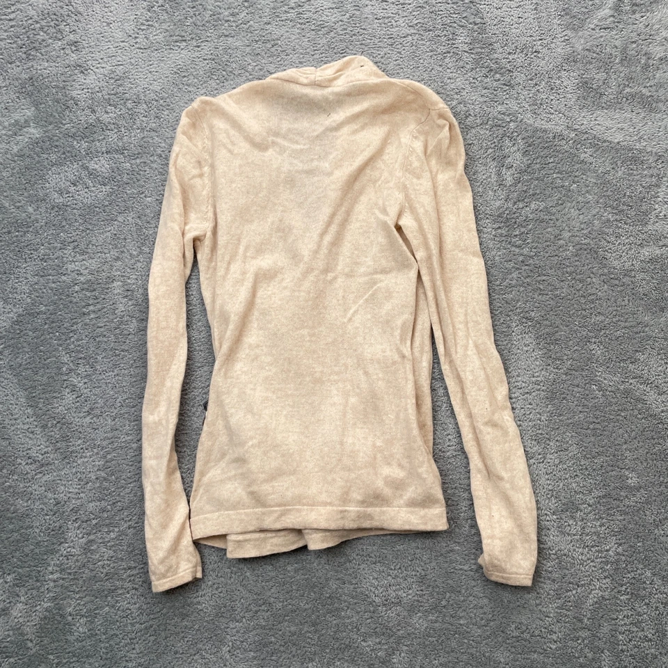 Suéter para mujer Soft Surroundings mediano beige cachemir cruzado cinturón envolvente Foto 2 de 4