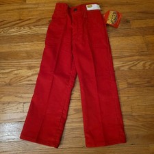 Vintage 80s Size 5 Dickies Branders Jeans Red Corduroy Boys Pants NWT Kid