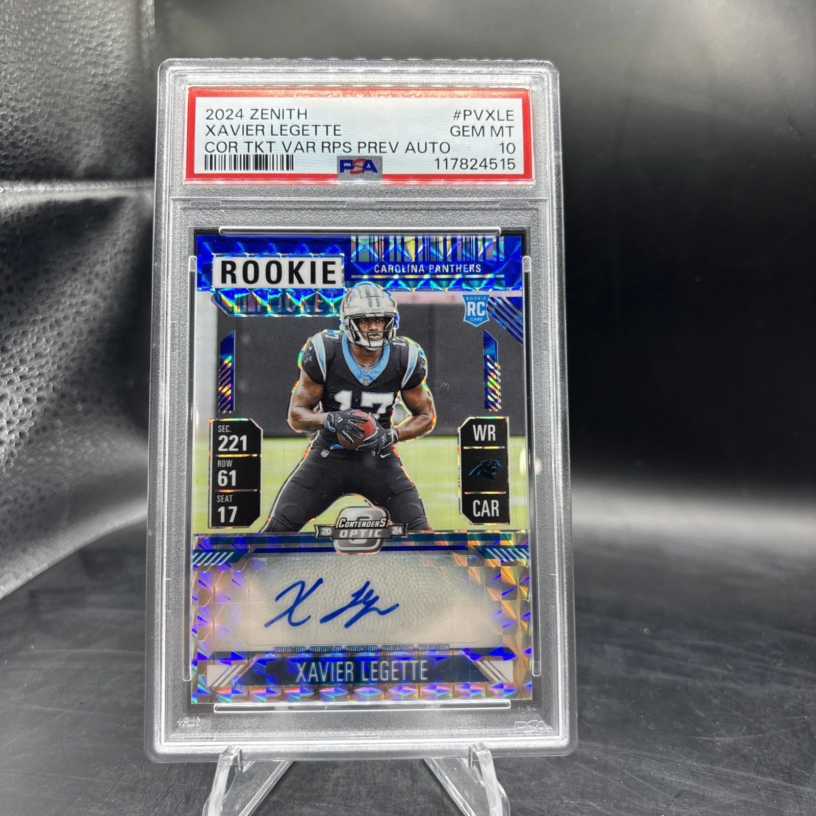 Xavier Legette Panini Zenith Contenders Optic Rookie Ticket Variation Rps Preview Autographs #PVXLE Base