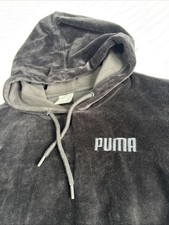 Puma Hoodie XS Uk8 Women  s Black Soft Velour Big Size Overhead Gym Casual