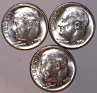 New Listing(3) 1963-D Roosevelt Dimes - Circulated - #2549E - FREE SHIPPING