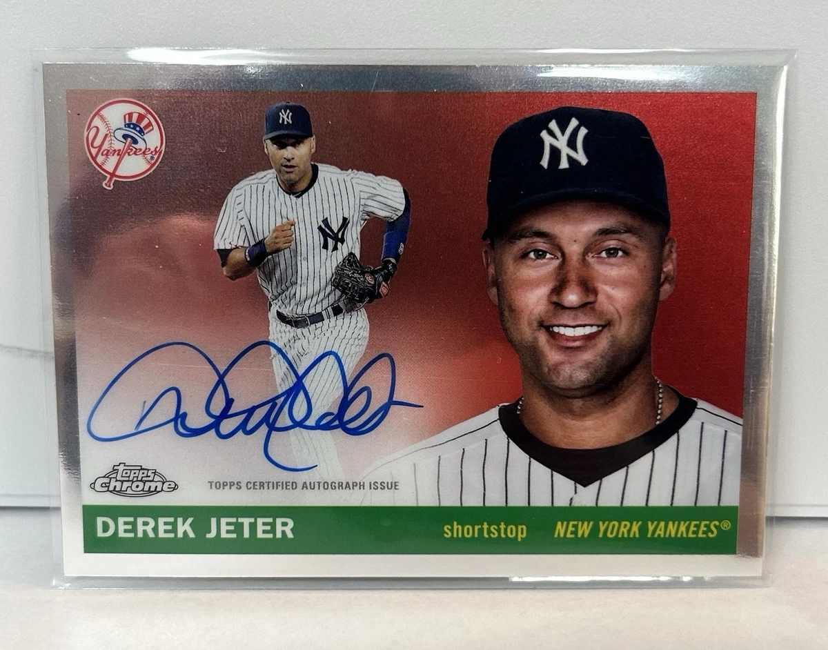 Topps Derek Jeter Autographed Baseball Sports Trading Cards 