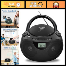 Bluetooth Portable CD Player Boombox with AM/FM Radio, USB, AUX, Headphone Jack,