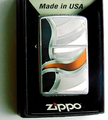 Original Zippo Chrome and Amber 60000210 Sturmfeuerzeug NEU
