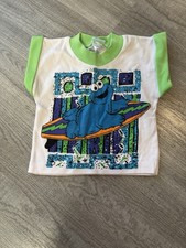 VTG Sesame Street Babies Green Cookie Monster Short Sleeve Shirt Sz 6 Months