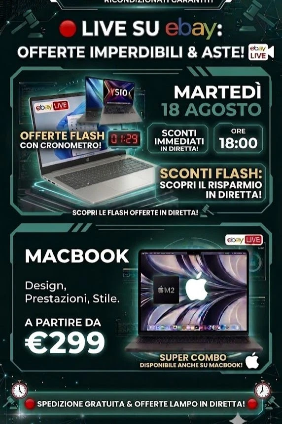 LIVE eBay: ASTE e Sconti Esclusivi su Computer Ricondizionati garantiti!