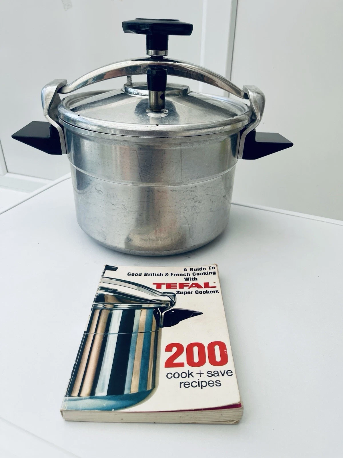 Vintage Tefal Aluminium Super Cooker Pressure Cooker 6L France Basket