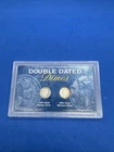 1916 US  Silver 10 Cent DOUBLE DATED DIMES BARBER & MERCURY  Collector Case