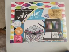 Watercolor Art 44 Piece Set, with Carrying Case Art 101 Budding Artist NEW