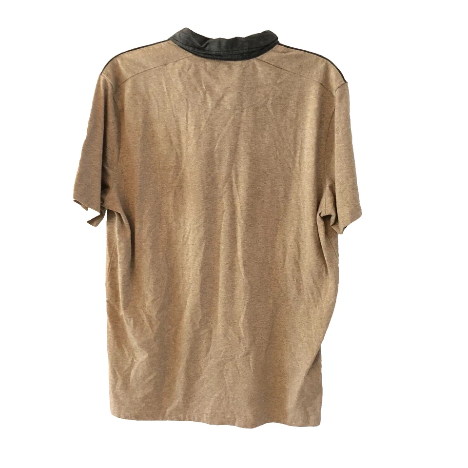 Sean John Men Short Sleeve Polo Shirt size L Large Gray Brown Stretch - Image 3 of 4