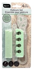 PEDICURE 4pc SET FOOT  NAIL FILE, BUFFER  TOE SEPARATOR BRAND NEW SEALED NICE