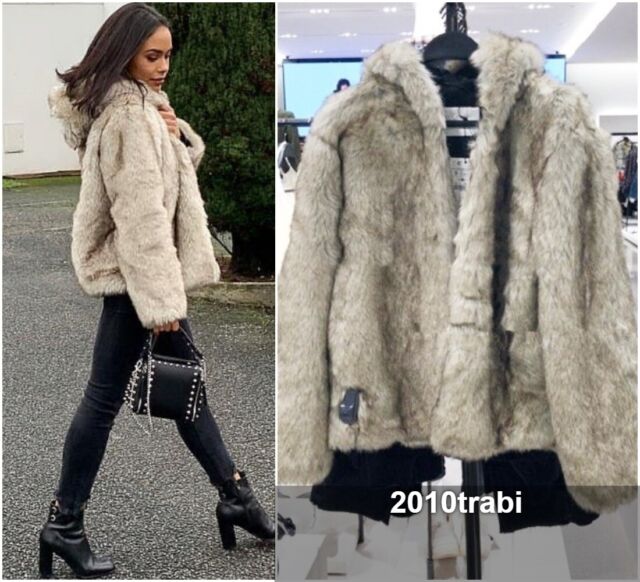 zara faux fur coat with hood