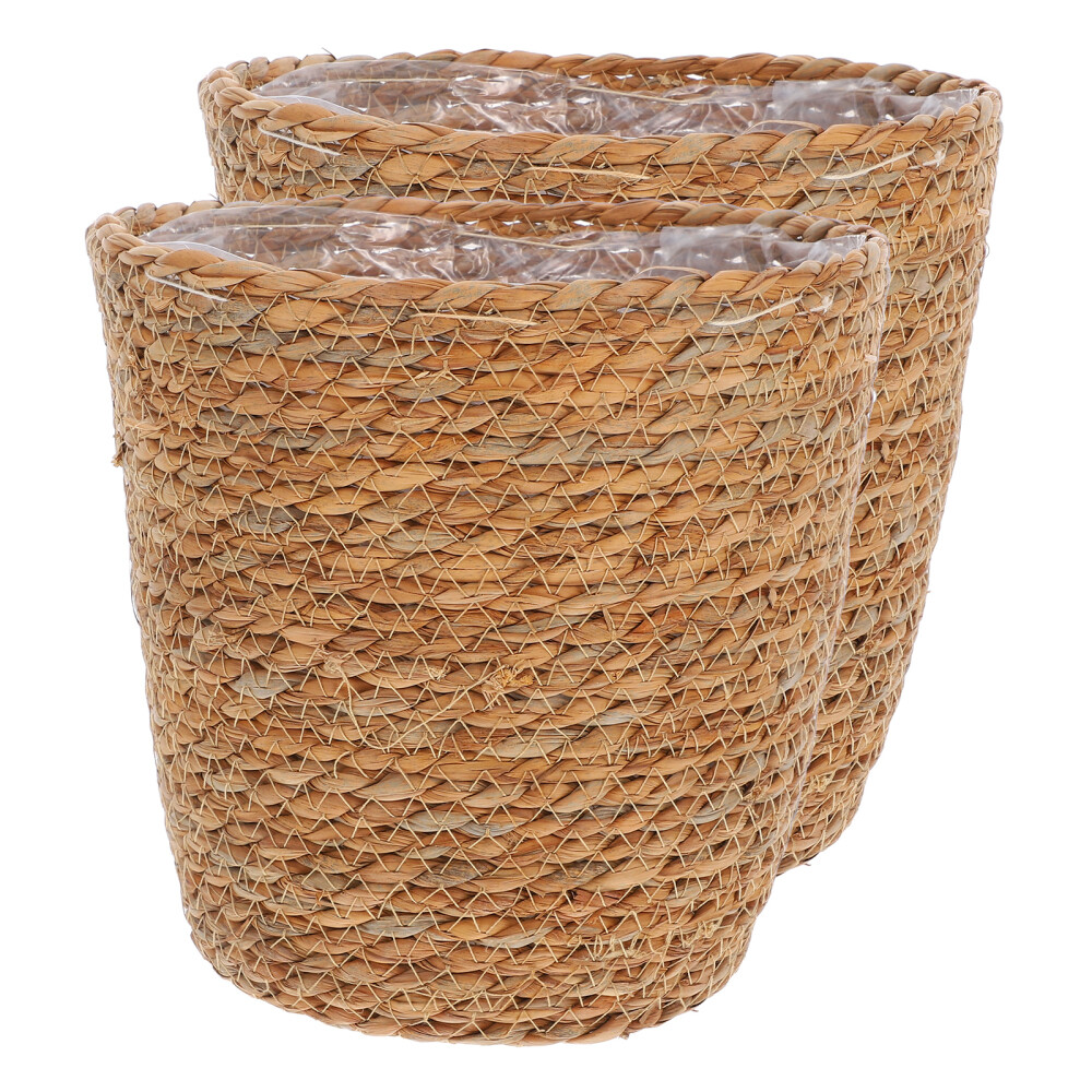 2 Pcs Wicker Baskets Flowerpot Storage Planter Cover Toddler