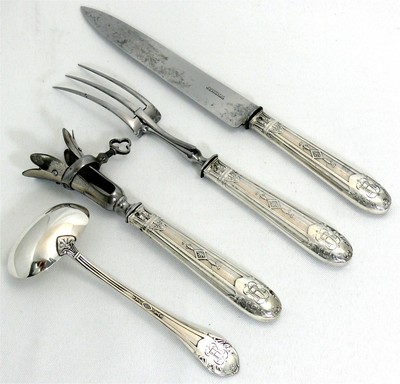 Couteau à Gibier Manche Argent