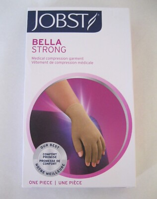 New Jobst Bella Strong Compression AC1 Glove w/fingers Beige 20-30 mmHg Size 5
