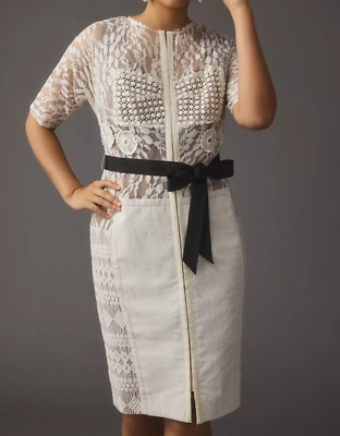 NWT BYRON LARS CARISSIMA Lace Ivory Sheath Dress 22 W Plus