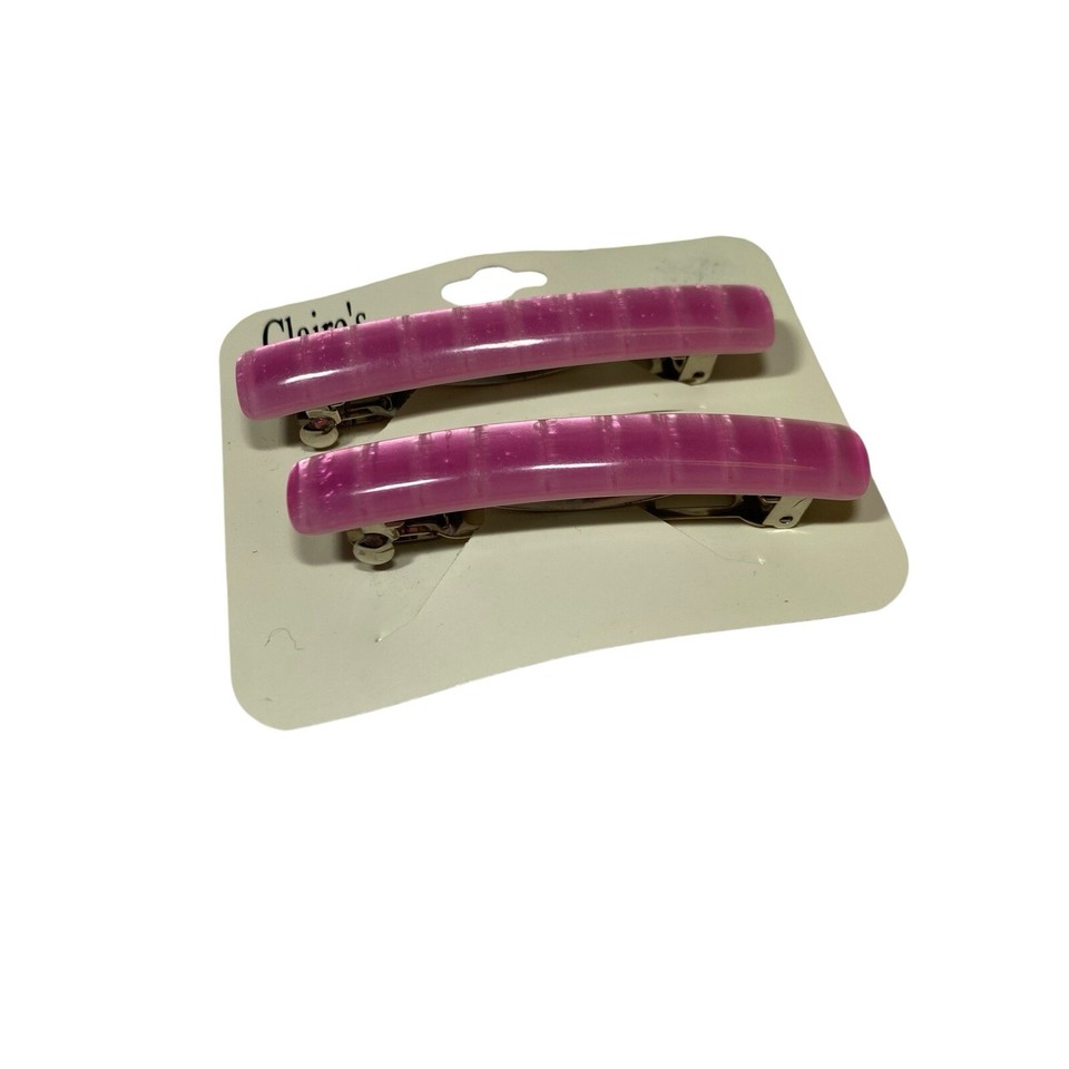 Vintage Claire’s Barrettes Hair Clips Pink Iridescent Set Of 2 eBay