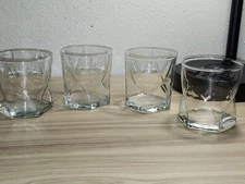 CRISA - RHOMBUS DOUBLE OLD FASHIONED WHISKEY TUMBLERS - SET OF 4 LIBBEY