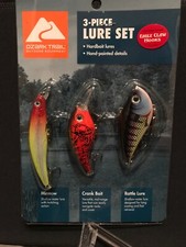 NEW SEALED! Ozark Trail 3-piece Lure Set! Hardbait Fishing Minnow Crank Rattle