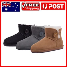 UGG Mini Button Boots Womens Mens Australian Sheepskin Non-slip Water Resistance