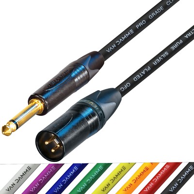 Mono Klinke zu Stecker XLR Gold Gitarrenkabel Leitung unsymmetrisch Patch Neutrik Van Damme